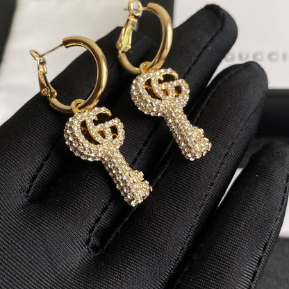 2025 Double G Diamond Key Earrings