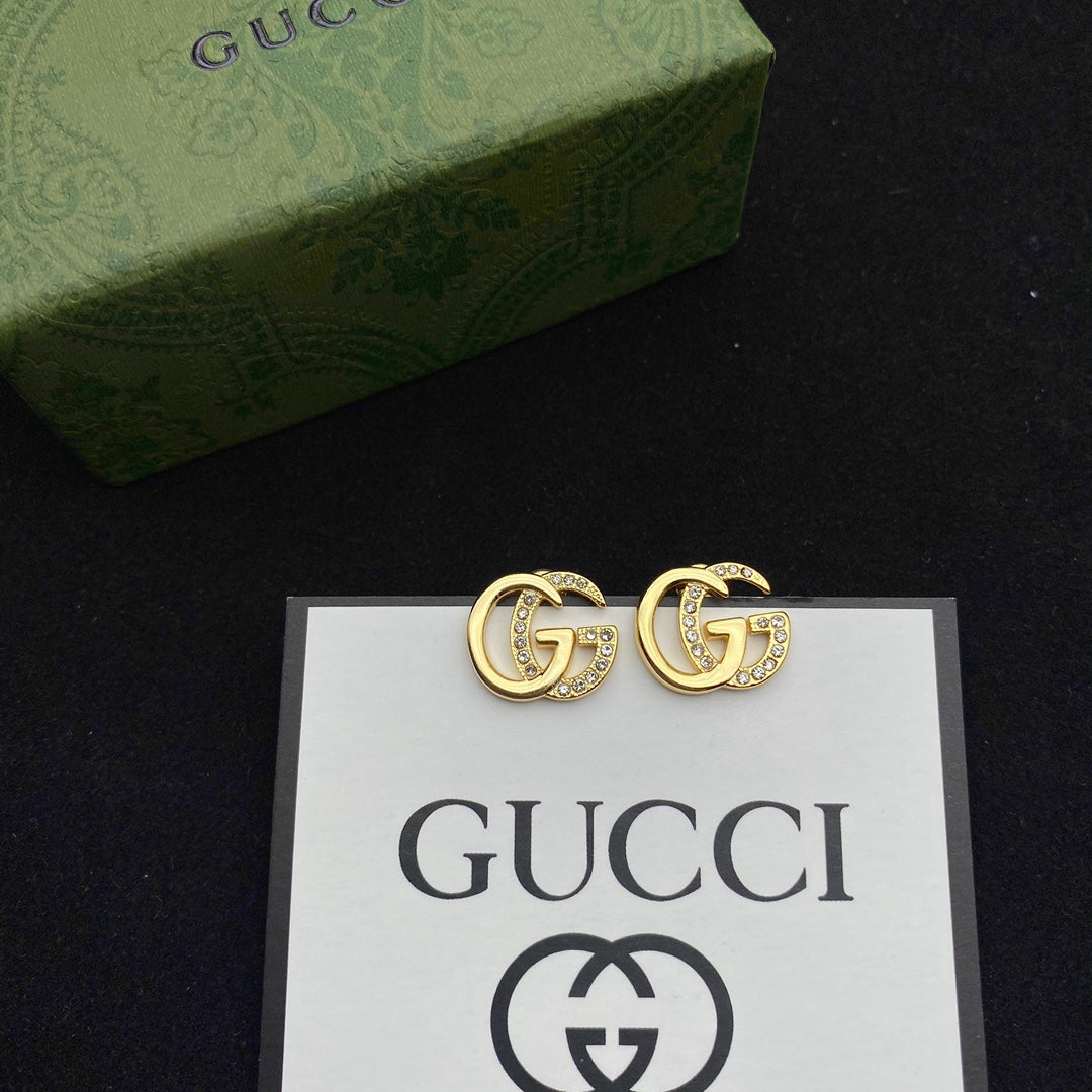 2025 Vintage Double G Diamond Stud Earrings