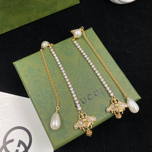 2025 Fashion Bee Pearl Chain Earrings