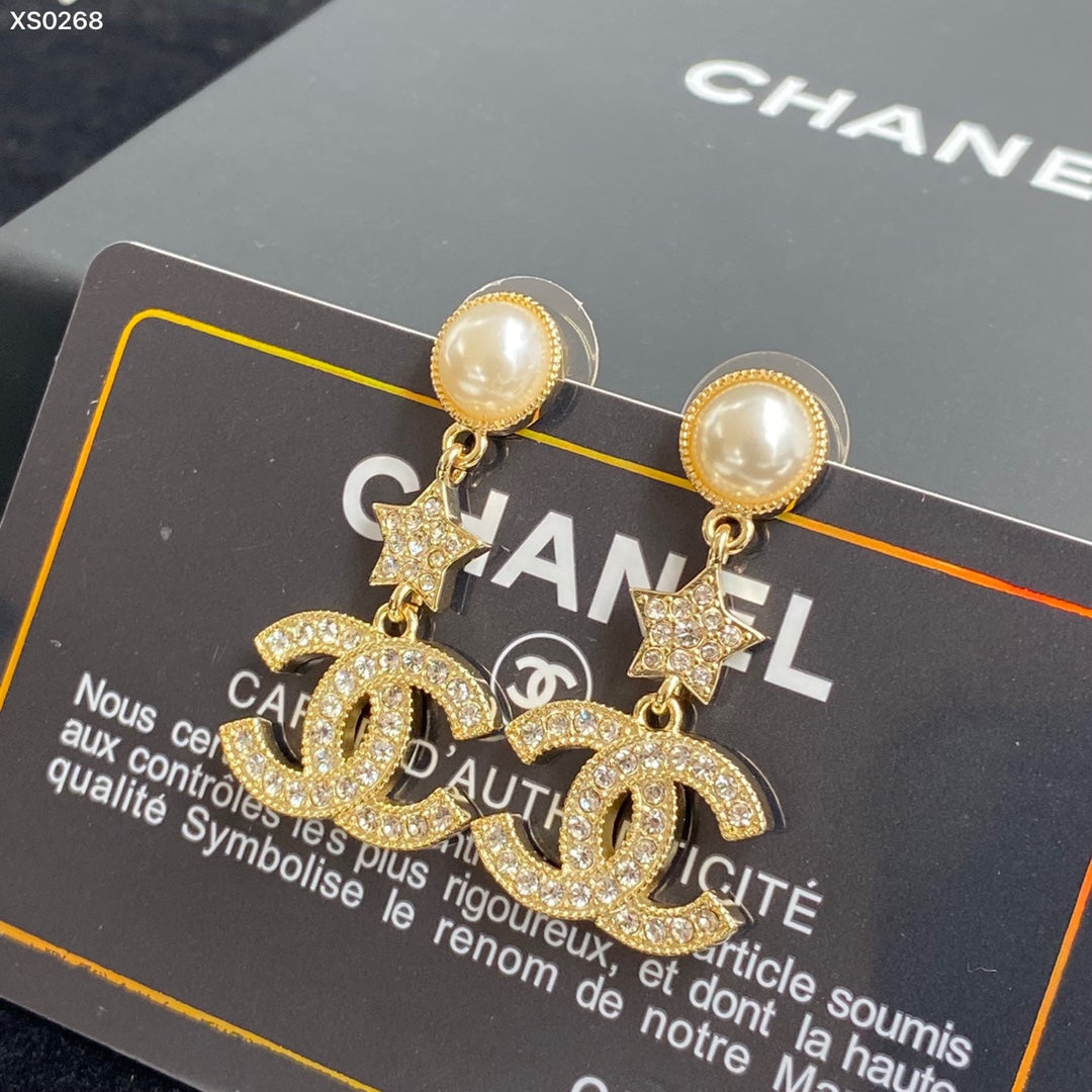 2025 Sparkling Zircon Star Letter Earrings