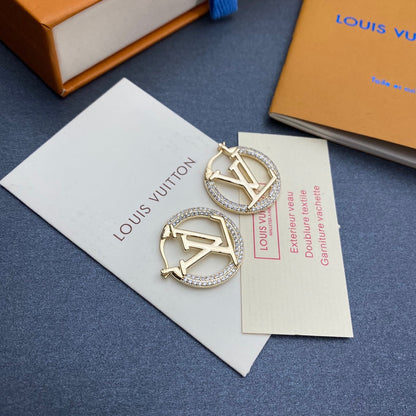 2025 Classic Diamond Logo Hoop Earrings