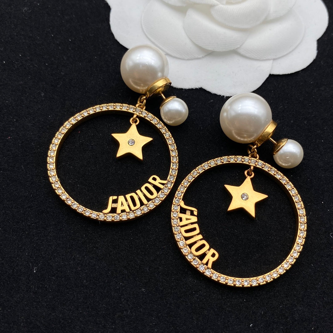 2025 Circle Star Stud Earrings