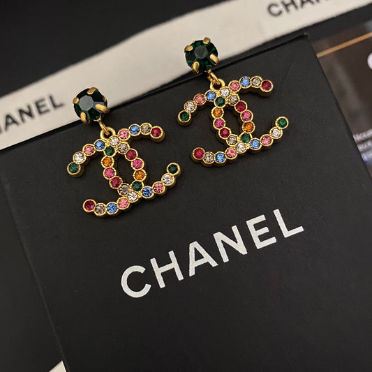 2025 Vintage Colorful Rhinestone Earrings
