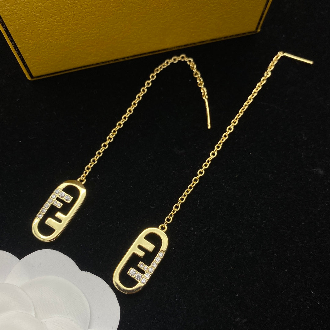 2025 Personality Diamond Alphabet Chain Earrings