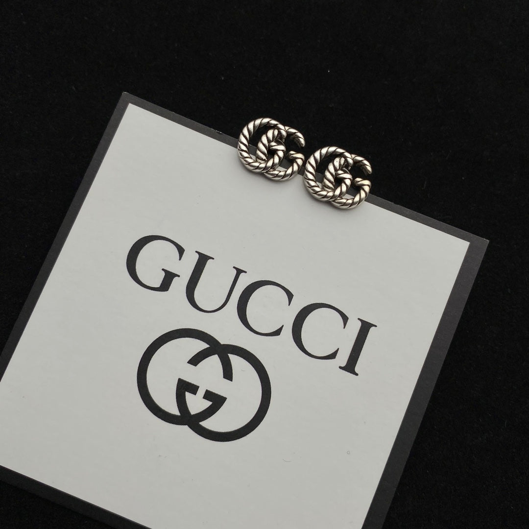 2025 Double G Thread Design Stud Earrings