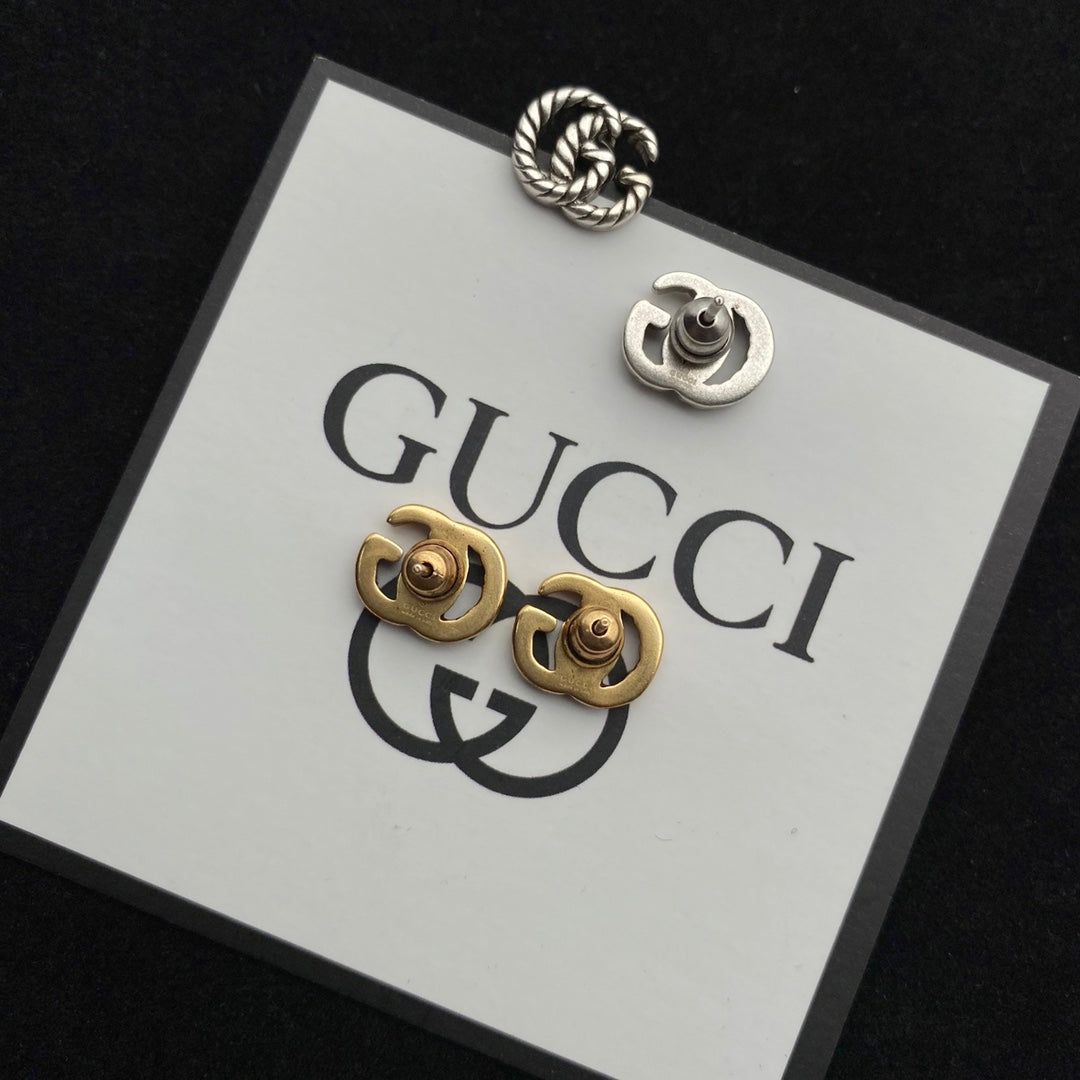 2025 Double G Thread Design Stud Earrings