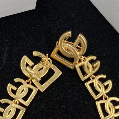 2025 Splicing Letters Pearl Drop Earrings