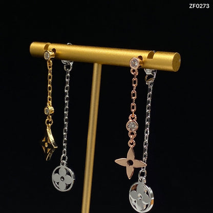 2025 3 Color Flower Diamond Earrings