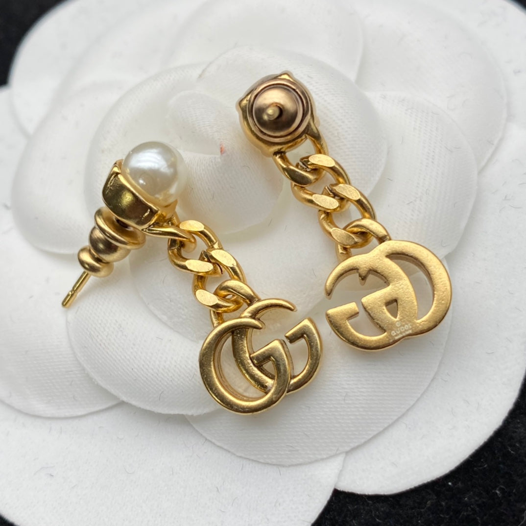 2025 Versatile Chain Pendant Pearl Earrings