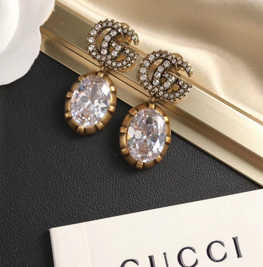 2025 Alphabet crystal earrings