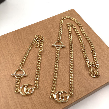2025 Letter Chain Bracelet Necklace Set