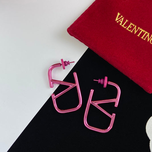 VALENTINO Personalized Pink Logo Earrings