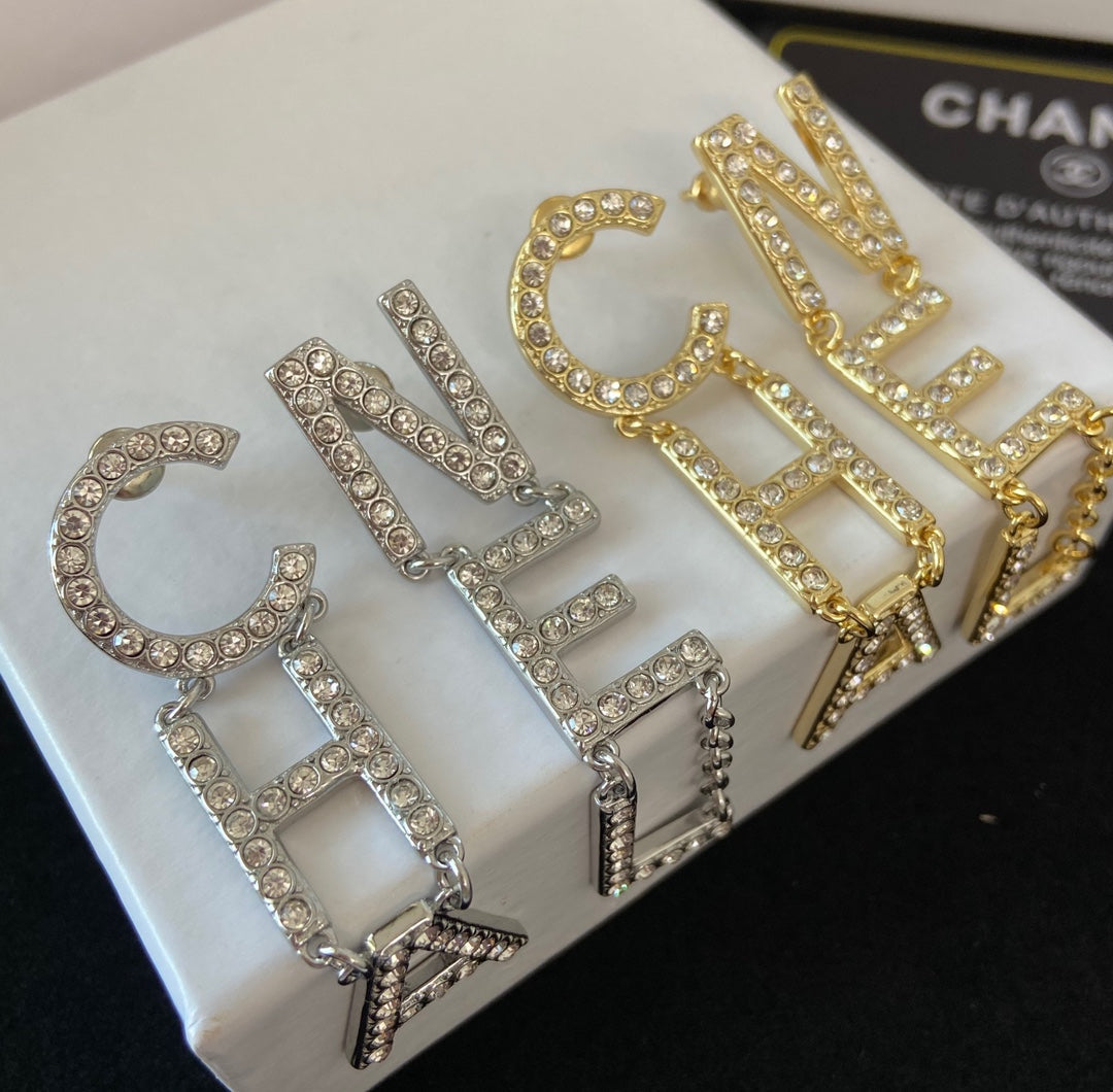 2025 Temperament Diamond Letter Earrings