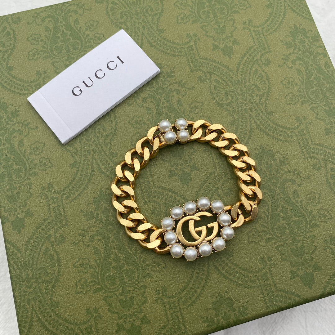 2025 Pearl Letter Bracelet Necklace Set