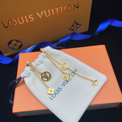 2025 Flowers Letters Logo Chain Earrings