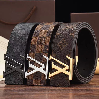 2025 3 Colors  printed letter leather belt