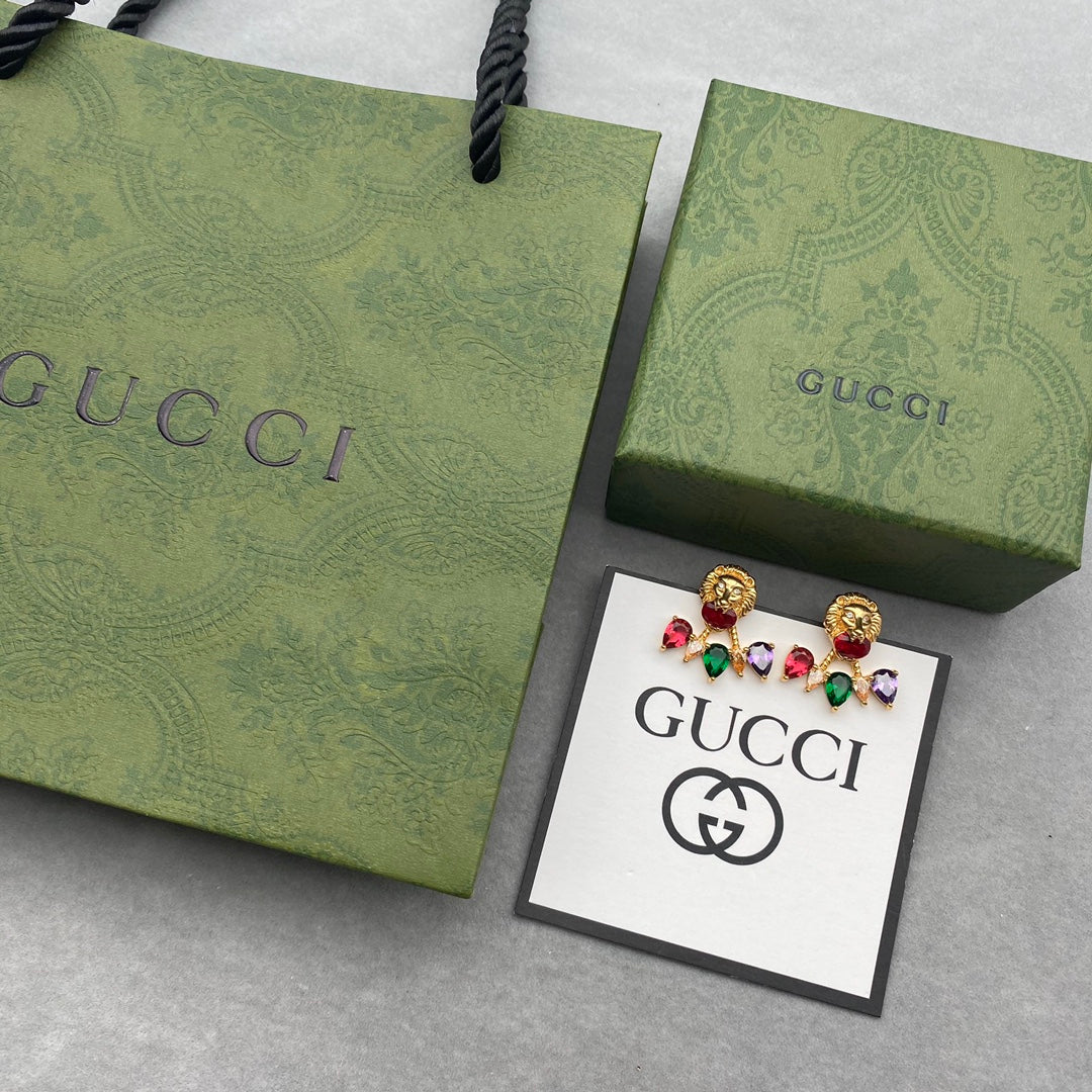 2025 Tiger Head Colored Diamond Earrings