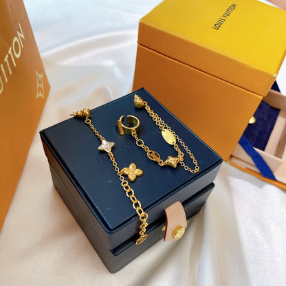 2025 Monogram Asymmetric Floral Earrings