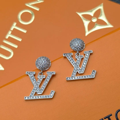 2025 Full Zircon Alphabet Drop Earrings