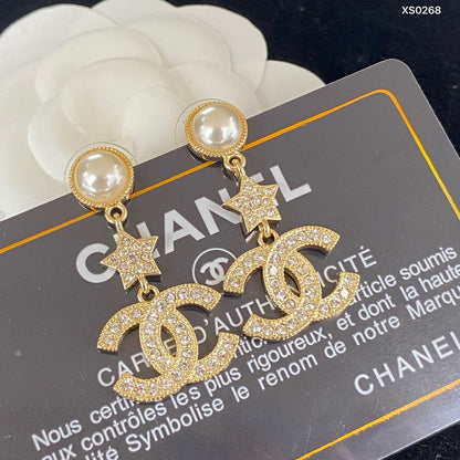 2025 Sparkling Zircon Star Letter Earrings