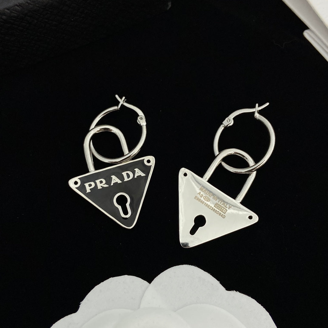 2025 Classic Inverted Triangle Lock Earrings