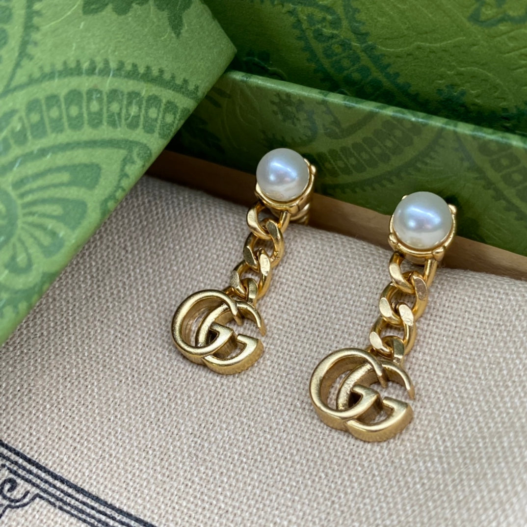 2025 Versatile Chain Pendant Pearl Earrings