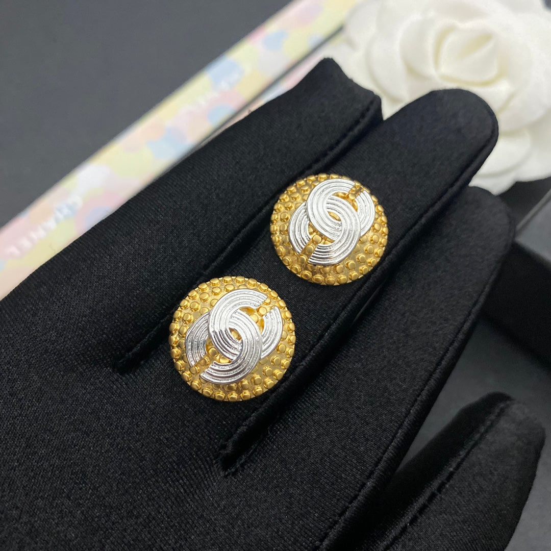 2025 Premium Gold Round Stud Earrings