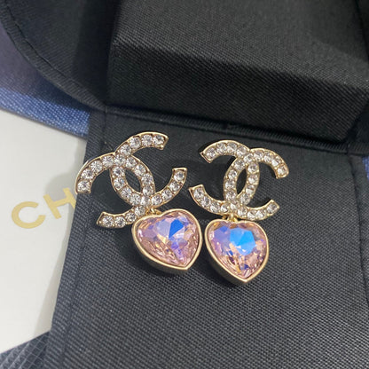 2025 Sparkling Laser Heart Zircon Earrings