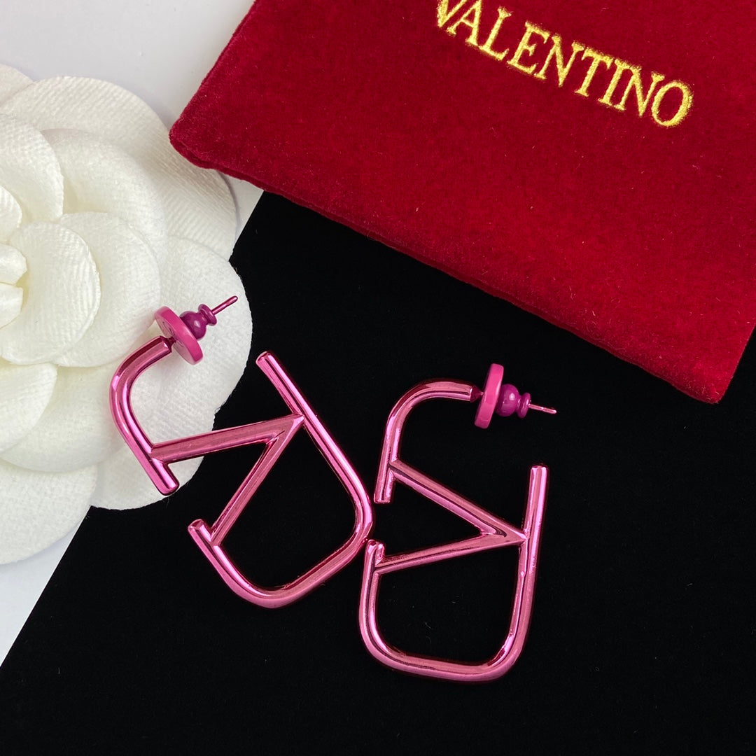 VALENTINO Personalized Pink Logo Earrings