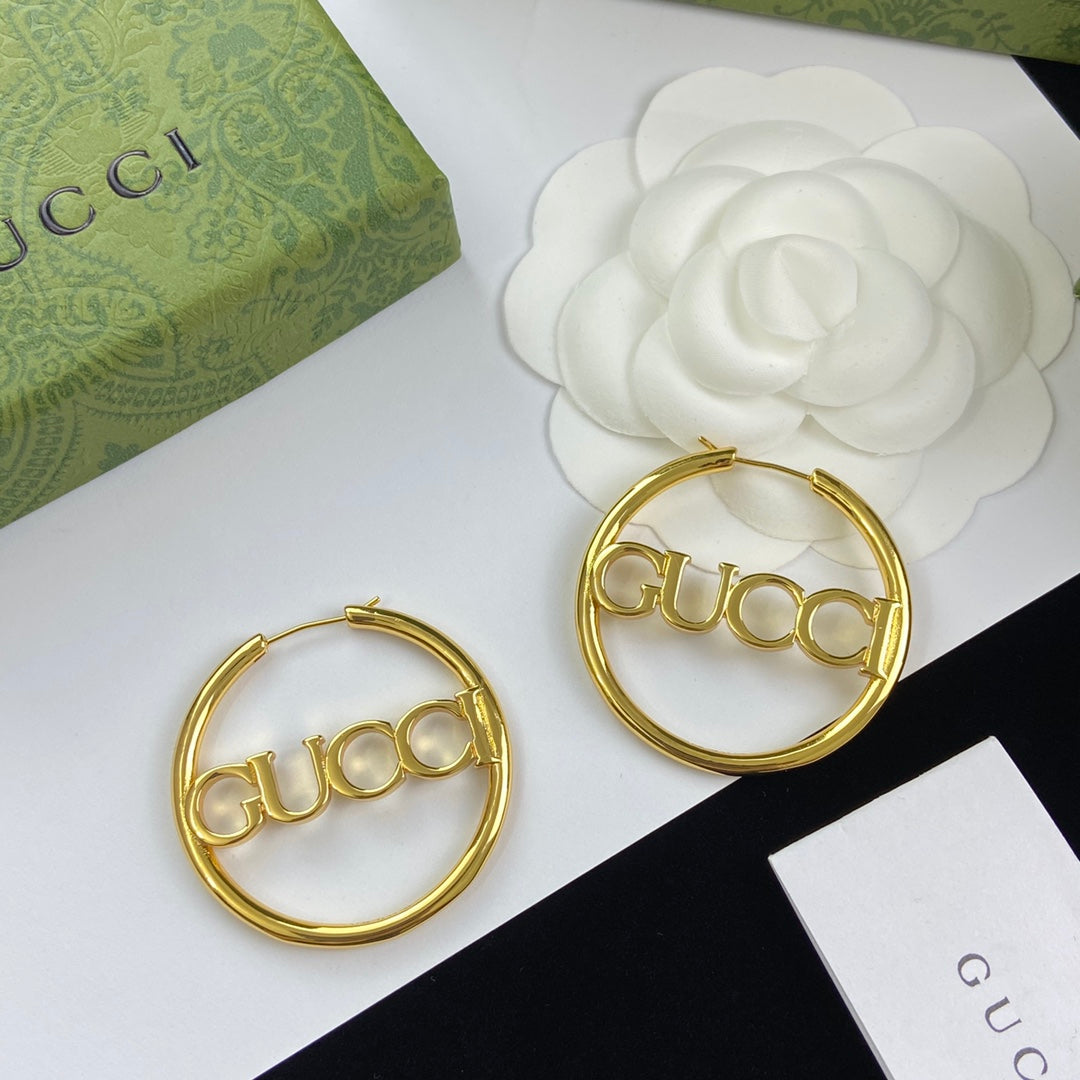 2025 Versatile Logo Letter Hoop Earrings