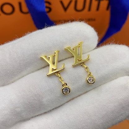 2025 Crystal Diamond Pendant Alphabet Stud Earrings