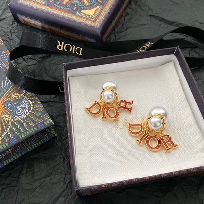 2025 Epoxy Alphabet Drop Pearl Earrings