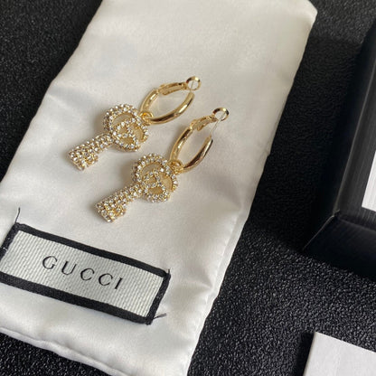 2025 Double G Diamond Key Earrings