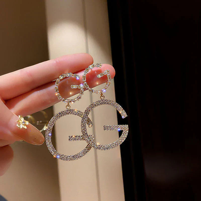 2025 Women's Fashion Letter Rhinestone Earrings