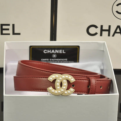 2025 4 Colors fashion double C pearl belt