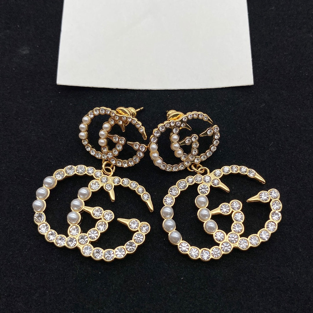 2025 Pearl Diamond Panel Earrings