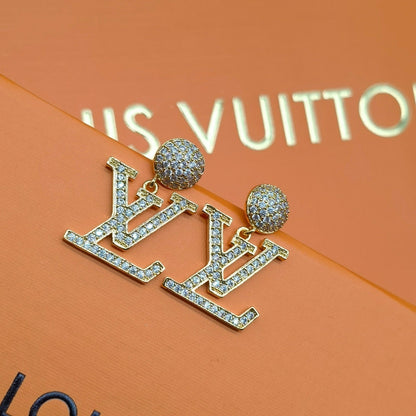 2025 Full Zircon Alphabet Drop Earrings