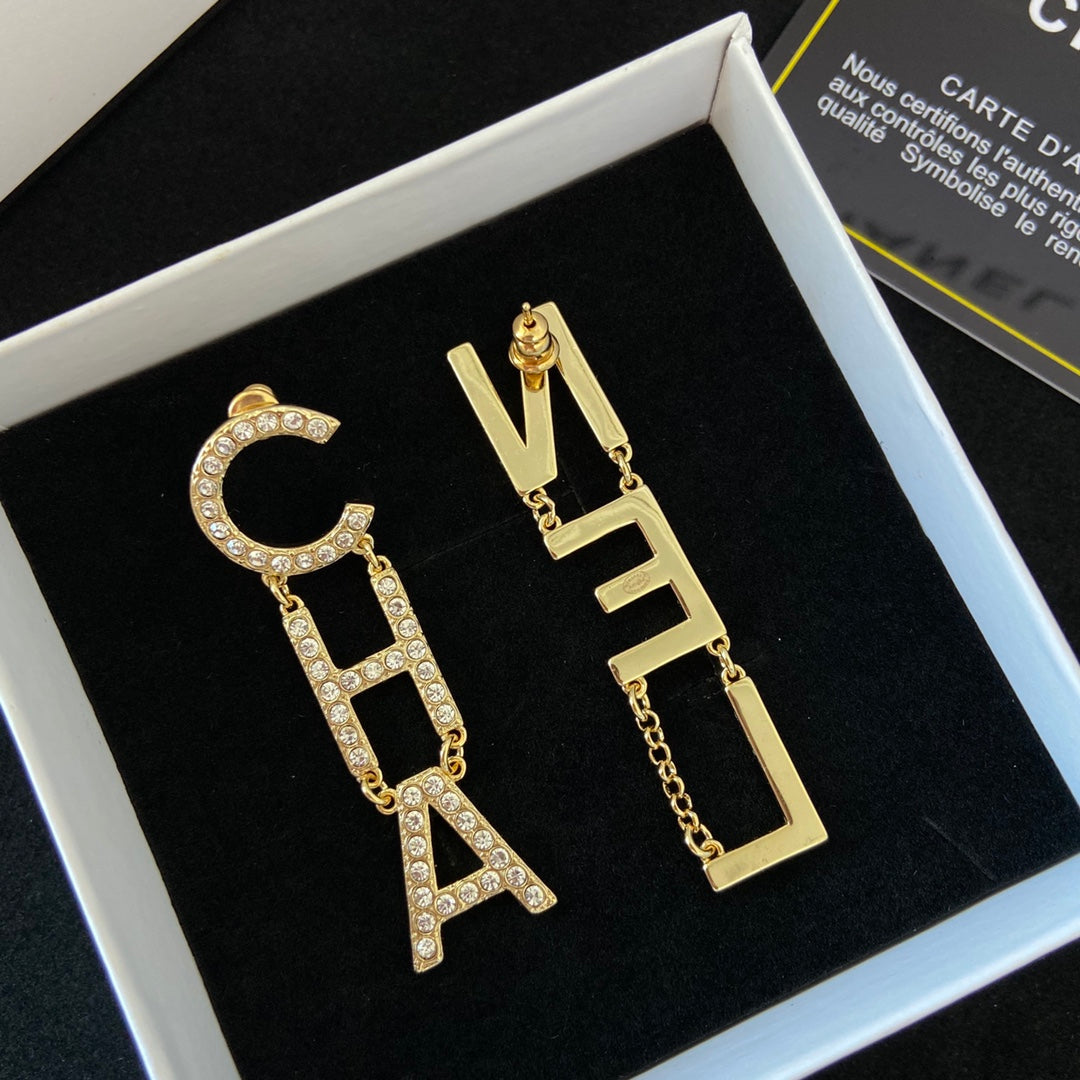 2025 Temperament Diamond Letter Earrings