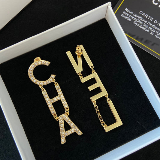 2025 Temperament Diamond Letter Earrings