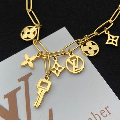 2025 Oval Ring Key Pendant Bracelet Necklace