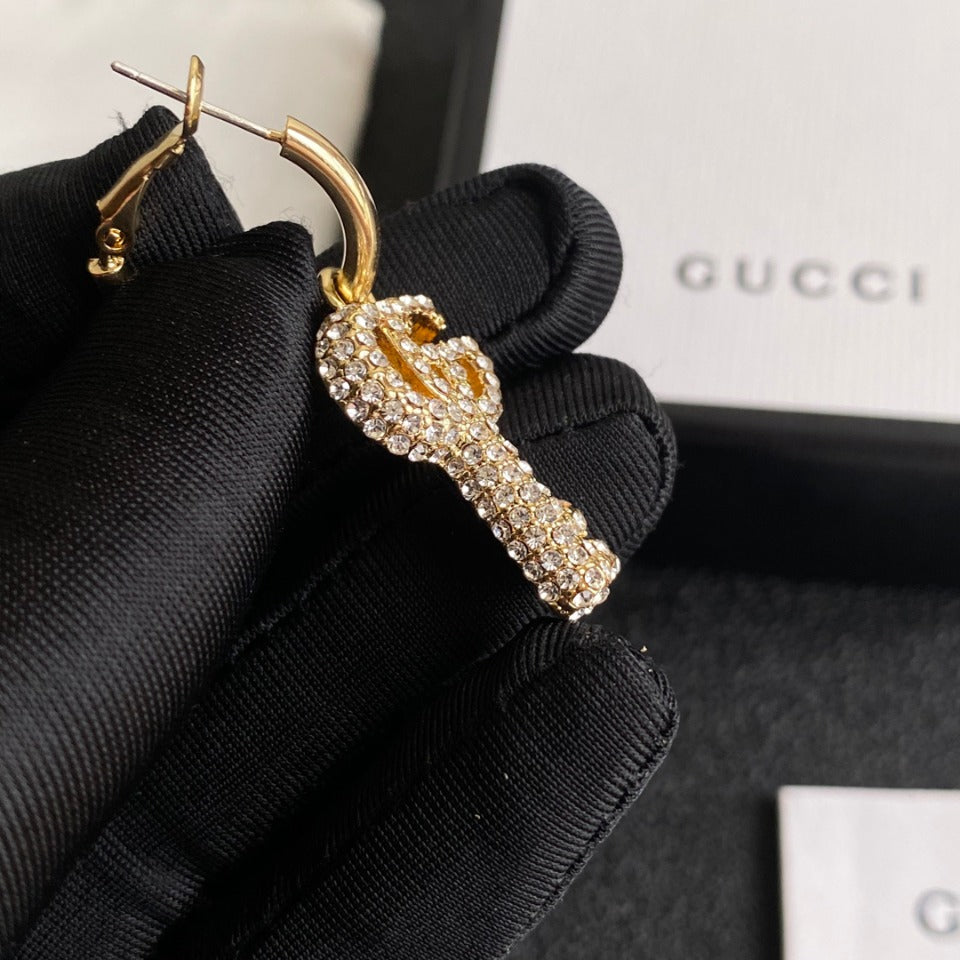 2025 Double G Diamond Key Earrings
