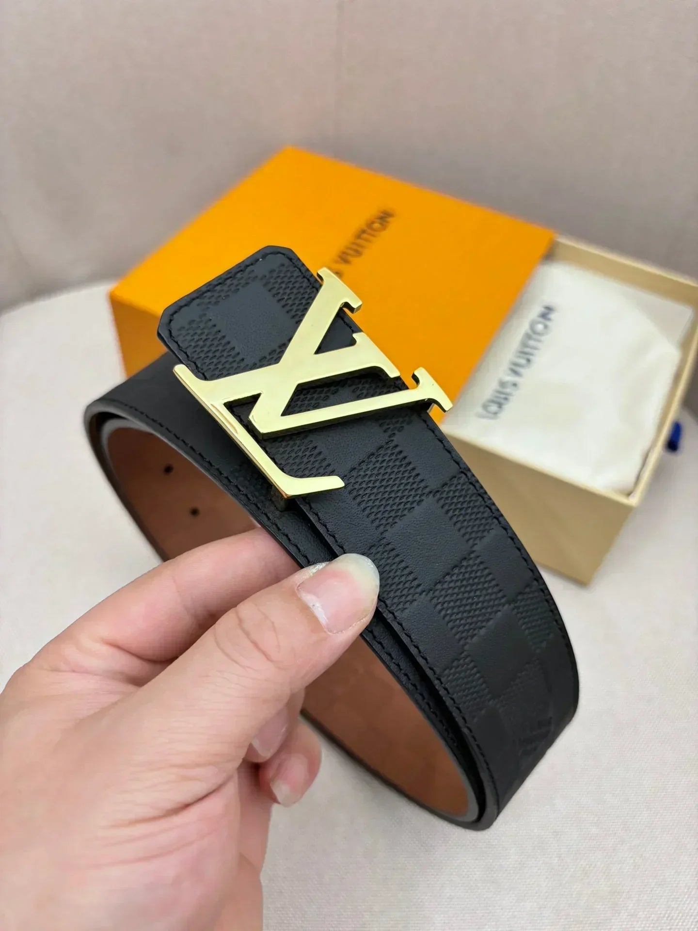 2025 belt Double-sided cowhide leather for men Belt width 4.0 CM