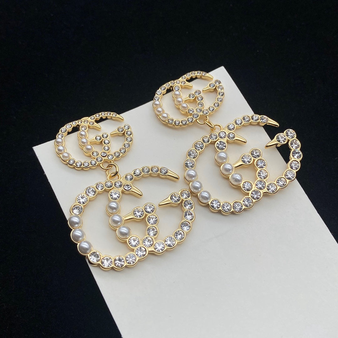 2025 Pearl Diamond Panel Earrings