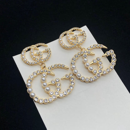 2025 Pearl Diamond Panel Earrings