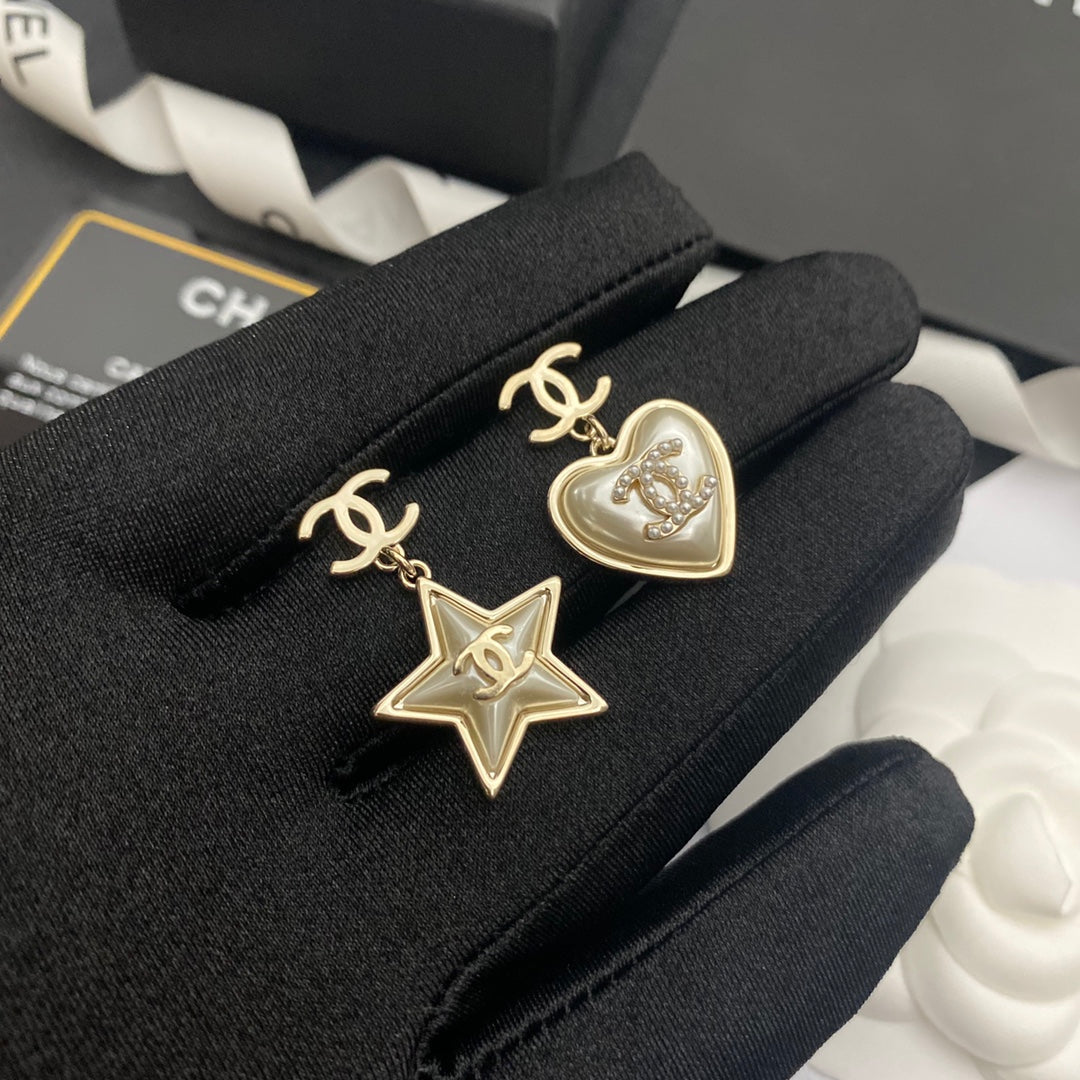 2025 Heart Shaped Star Drop Earrings