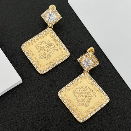 2025 Crystal Diamond Rhombus Drop Earrings