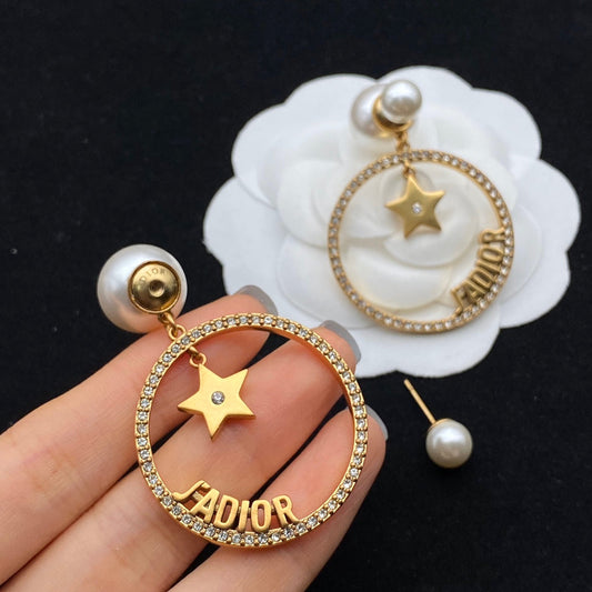 2025 Circle Star Stud Earrings