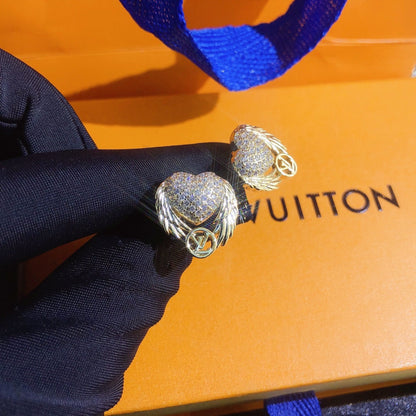 2025 Angel Wings Heart Earrings