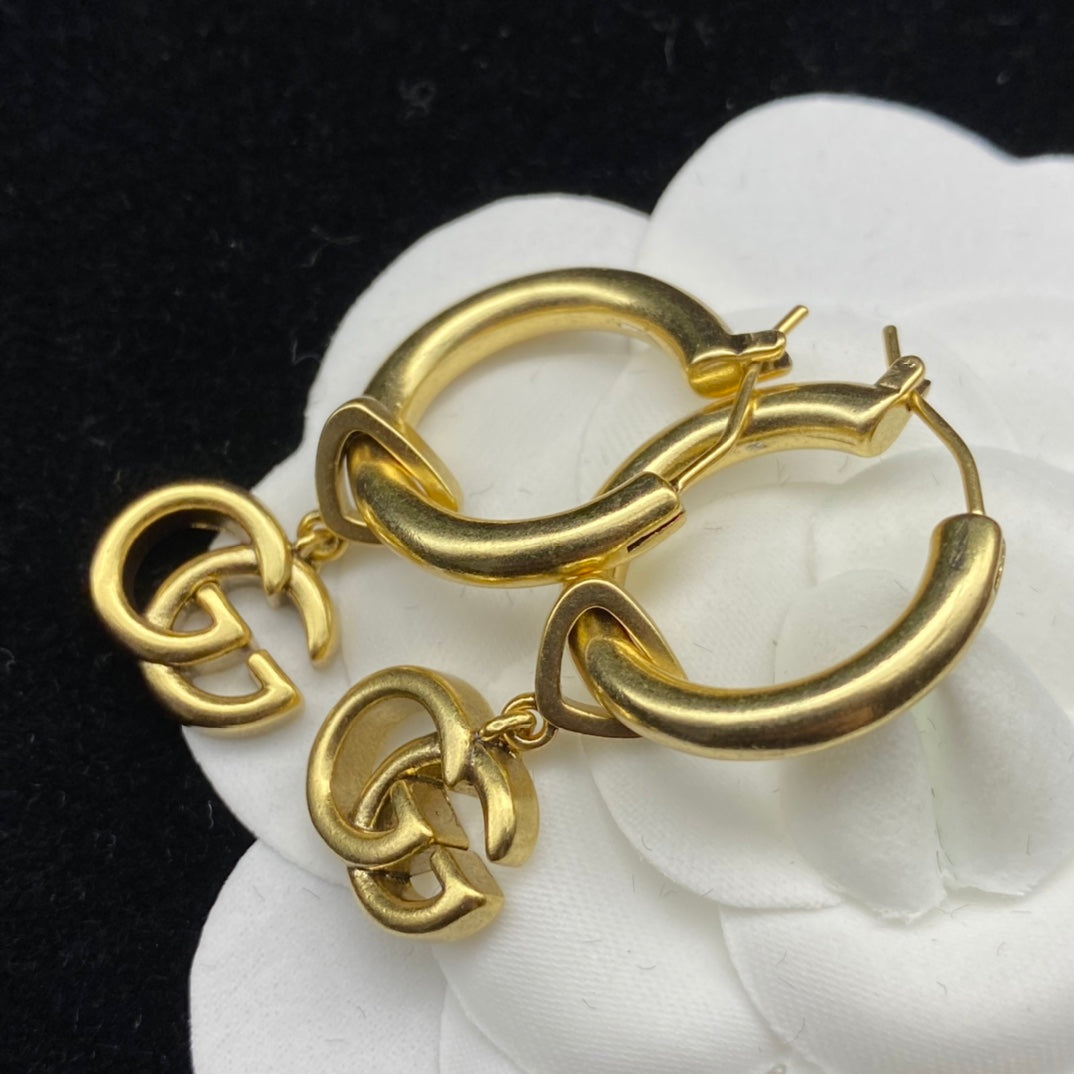 2025 Double G Drop Hoop Earrings