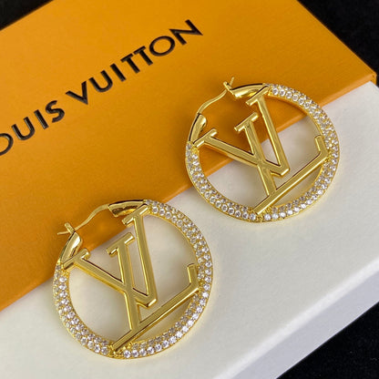 2025 Personalized  4CM Letter Zircon Earrings